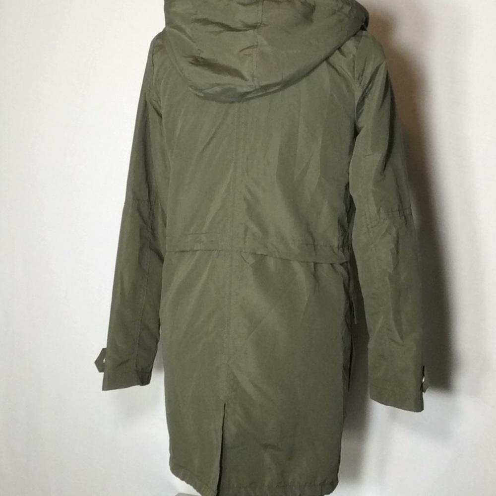 Lightweight Fully Lined Army Green Jacket W/Hood - image 4